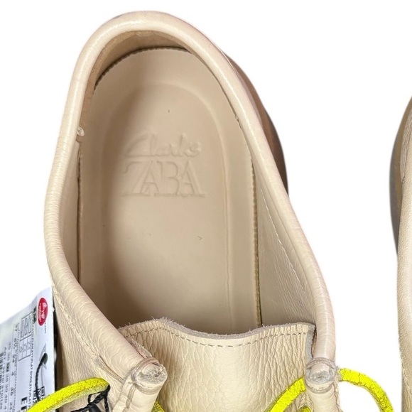 ZARA X CLARKS NWT Off White Leather Lace Up Wallabee in Sz 37 - Picture 7 of 10